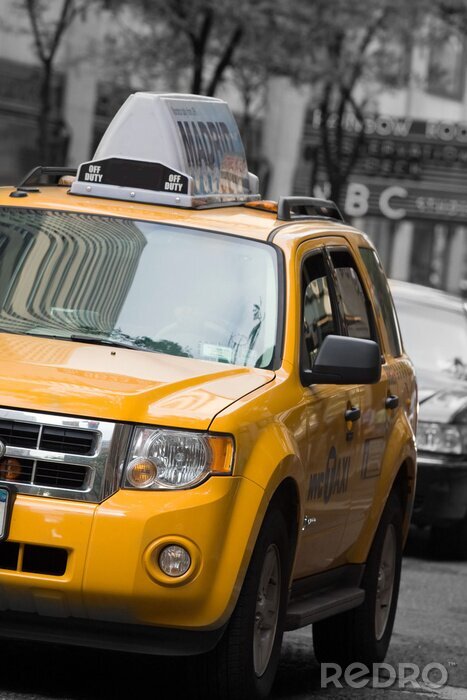 Fotobehang Moderne gele taxi