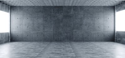 Fotobehang Moderne kamer met betonnen muren