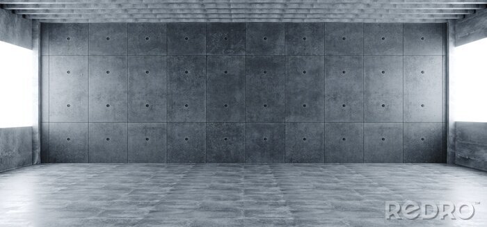 Fotobehang Moderne kamer met betonnen muren