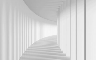 Fotobehang Moderne tunnel in wit