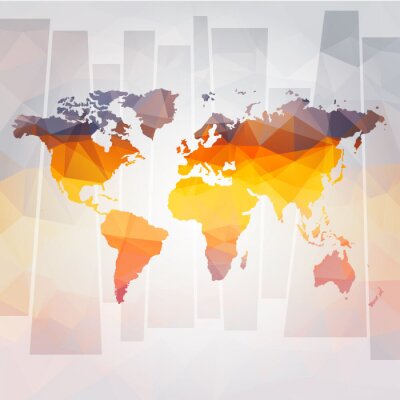 Fotobehang Moderne wereldkaart