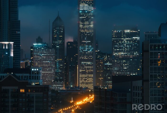 Fotobehang Moderne wolkenkrabbers in Chicago