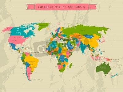 Fotobehang Modieuze wereldkaart