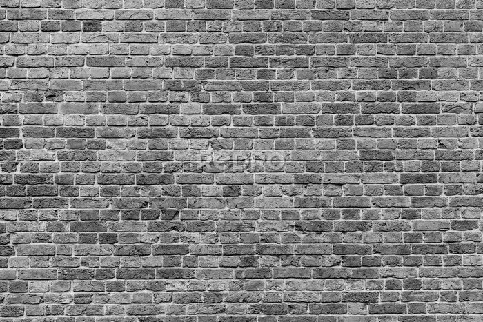 Fotobehang Monochromatische bakstenen muur