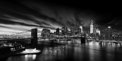 Fotobehang Monochroom landschap met New York City