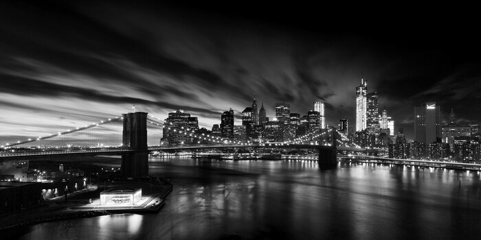 Fotobehang Monochroom landschap met New York City