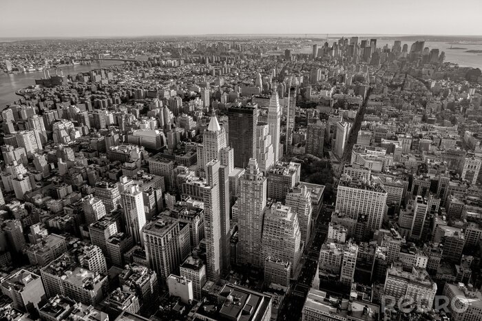 Fotobehang Monochroom uitzicht over New York City