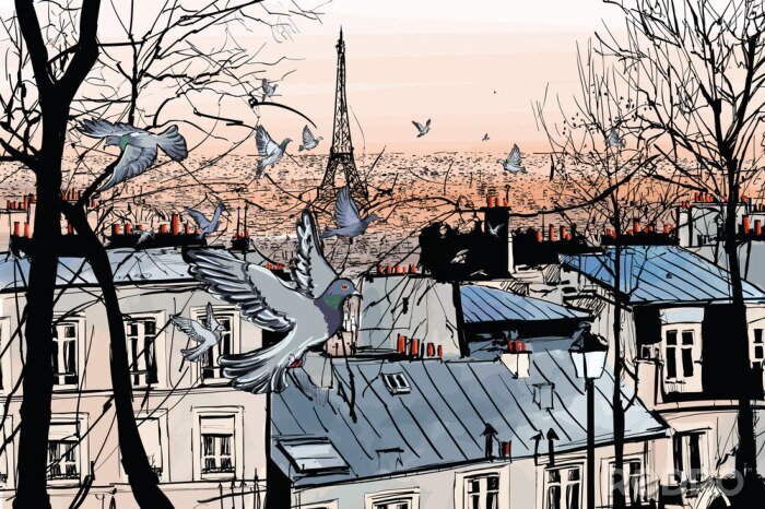 Fotobehang Montmartre in Parijs