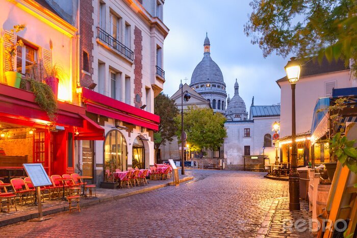 Fotobehang Montmartre in Parijs, Frankrijk