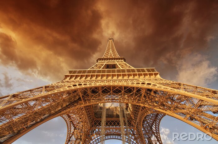 Fotobehang Mooi uitzicht op de Eiffeltoren in Parijs