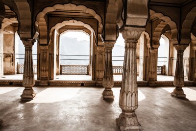 Fotobehang Mooie Amber Fort de buurt van Jaipur in India. Rajasthan