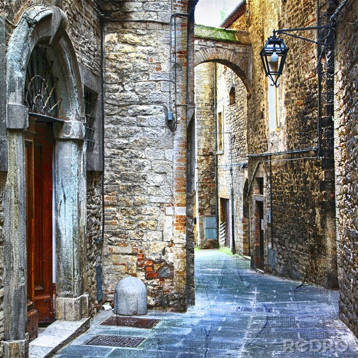 Fotobehang mooie oude straten van de Italiaanse middeleeuwse steden