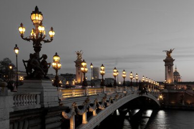 Fotobehang Mooie verlichte brug