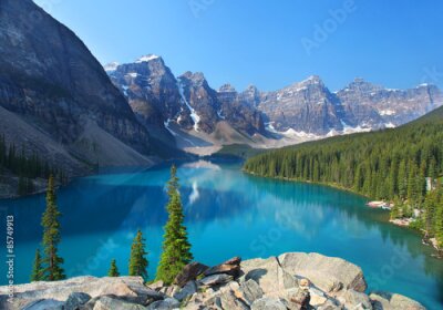 Fotobehang Moraine Lake in de Canadese Rockies