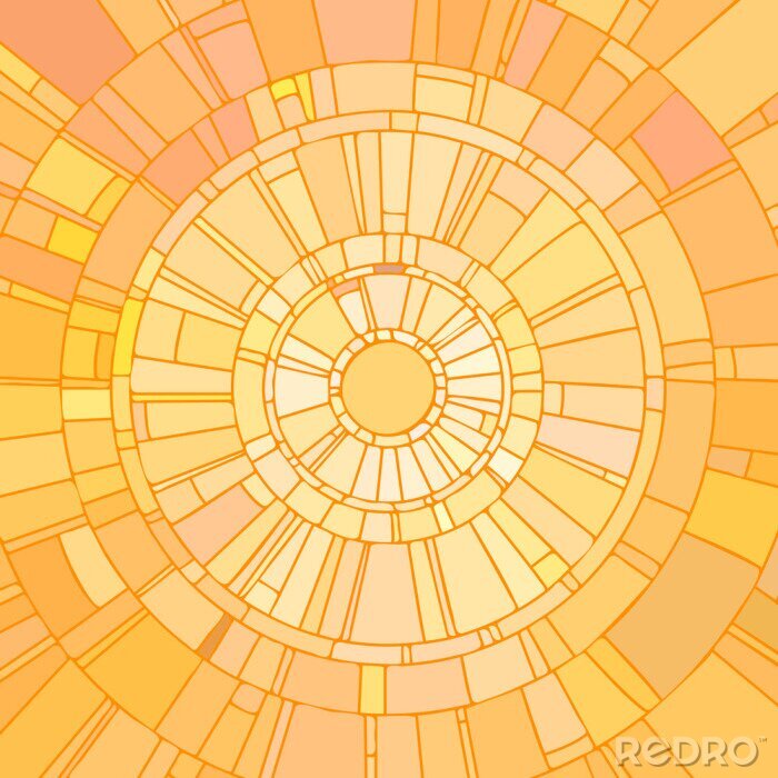 Fotobehang Mosaic vector illustration of yellow sunshine.