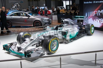 Fotobehang Moscow-September 2: Mercedes AMG Petronas F1  at the Moscow International Automobile Salon on September 2, 2014 in Moscow