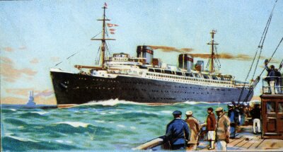 Fotobehang Motief met een geschilderd schip