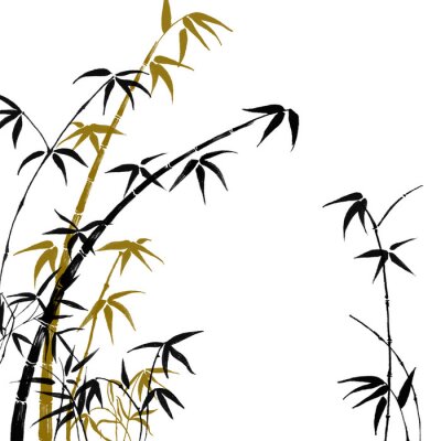 Fotobehang Motief met grafische bamboe