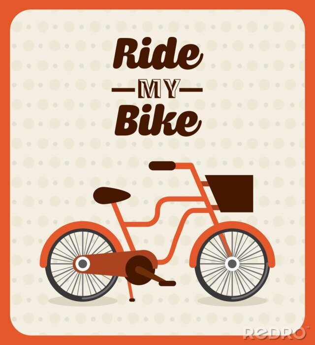 Fotobehang Motief met oranje fiets