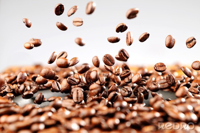 Fotobehang Motief vallende koffie