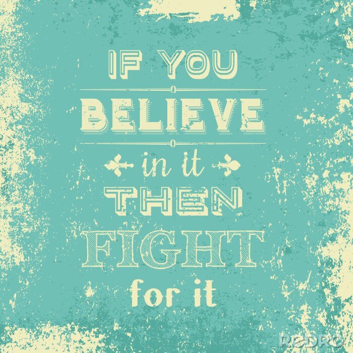 Fotobehang Motiverende quote op een retro turquoise achtergrond