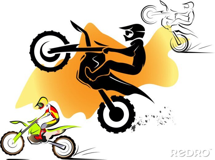 Fotobehang Motocross set