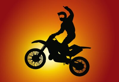 Fotobehang Motocross Silhouette