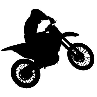 Fotobehang Motocross - silhouette with white background
