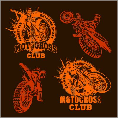 Fotobehang Motocross sport emblem
