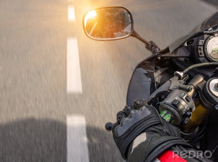 Fotobehang motor rijden op de snelweg
