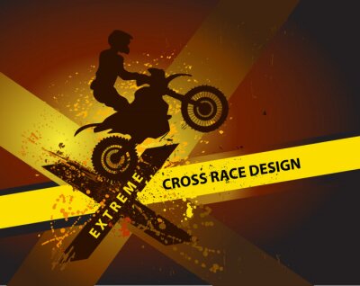 Fotobehang motorcross achtergrond design met grunge element en plaats voor te