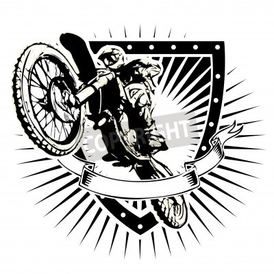 Fotobehang motorcross afbeelding op het schild