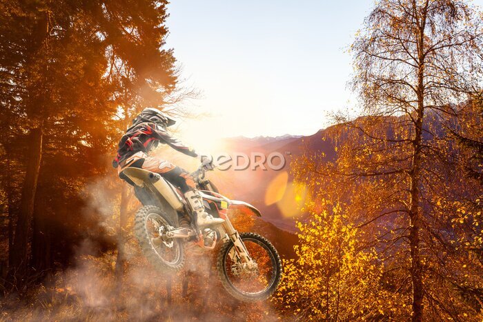 Fotobehang Motorcross bij zonsondergang