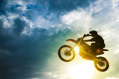 Fotobehang Motorcross fiets springen