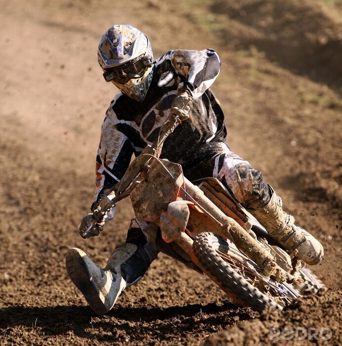 Fotobehang Motorcross in de modder