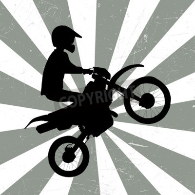 Fotobehang Motorcross retro illustratie