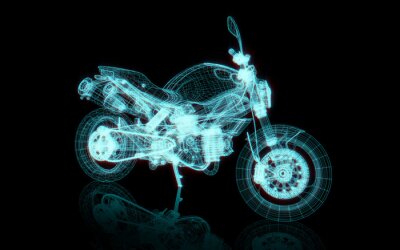 Fotobehang Motorcycle wireframe