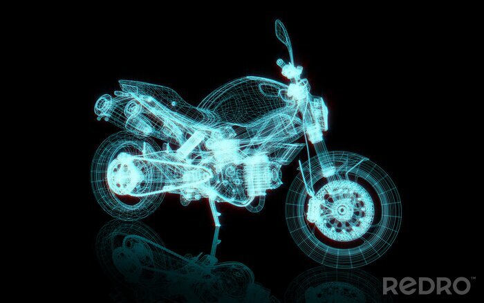 Fotobehang Motorcycle wireframe