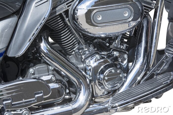 Fotobehang motorfiets chroom metalen rooster