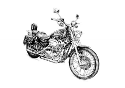 Fotobehang Motorfiets llustration tekenen geïsoleerde kunst