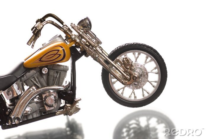 Fotobehang Motorfiets op een witte achtergrond