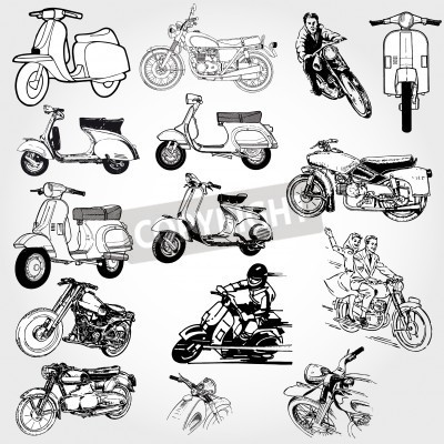 Fotobehang motorfiets set