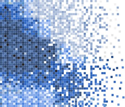 Mozaïek van blauwe pixels