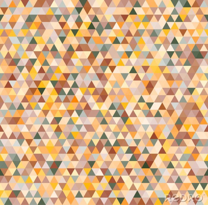 Fotobehang Mozaïek van kleurrijke driehoeken
