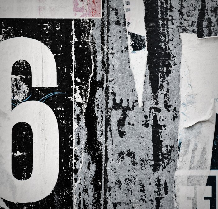 Fotobehang Muur met gescheurde posters