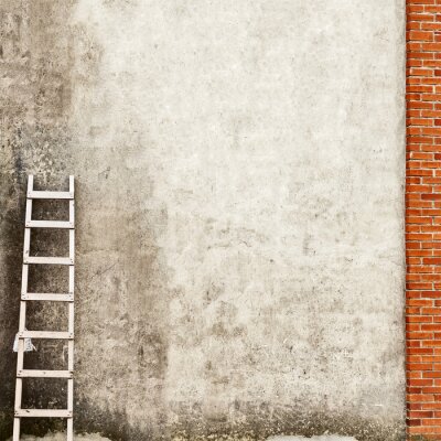 Fotobehang Muur met ladder