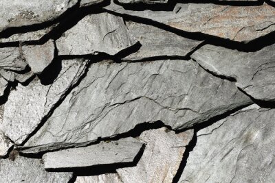 Fotobehang Muur met natuurlijke vlakke stenen