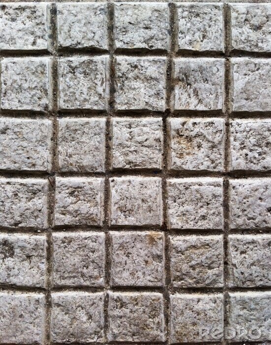 Fotobehang Muur met vierkante stenen
