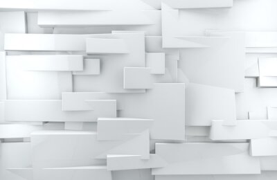 Fotobehang Muur met witte 3D abstractie