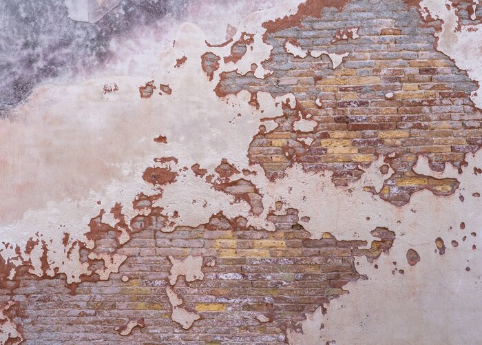 Fotobehang Muur van een verlaten gebouw